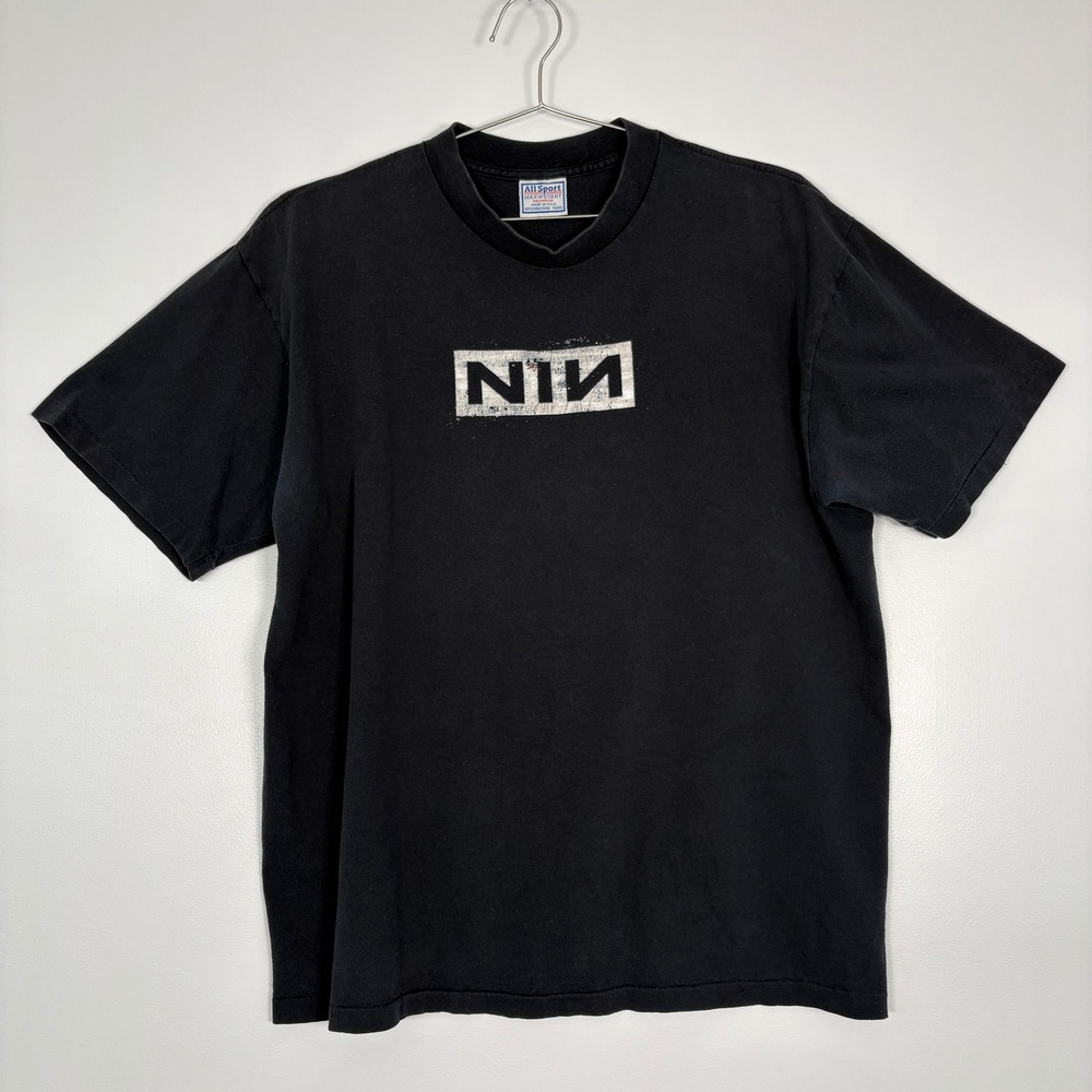 All Sport Mens Nine Inch Nails NIN T-Shirt XL Black 1998 Vintage Box Band Rock